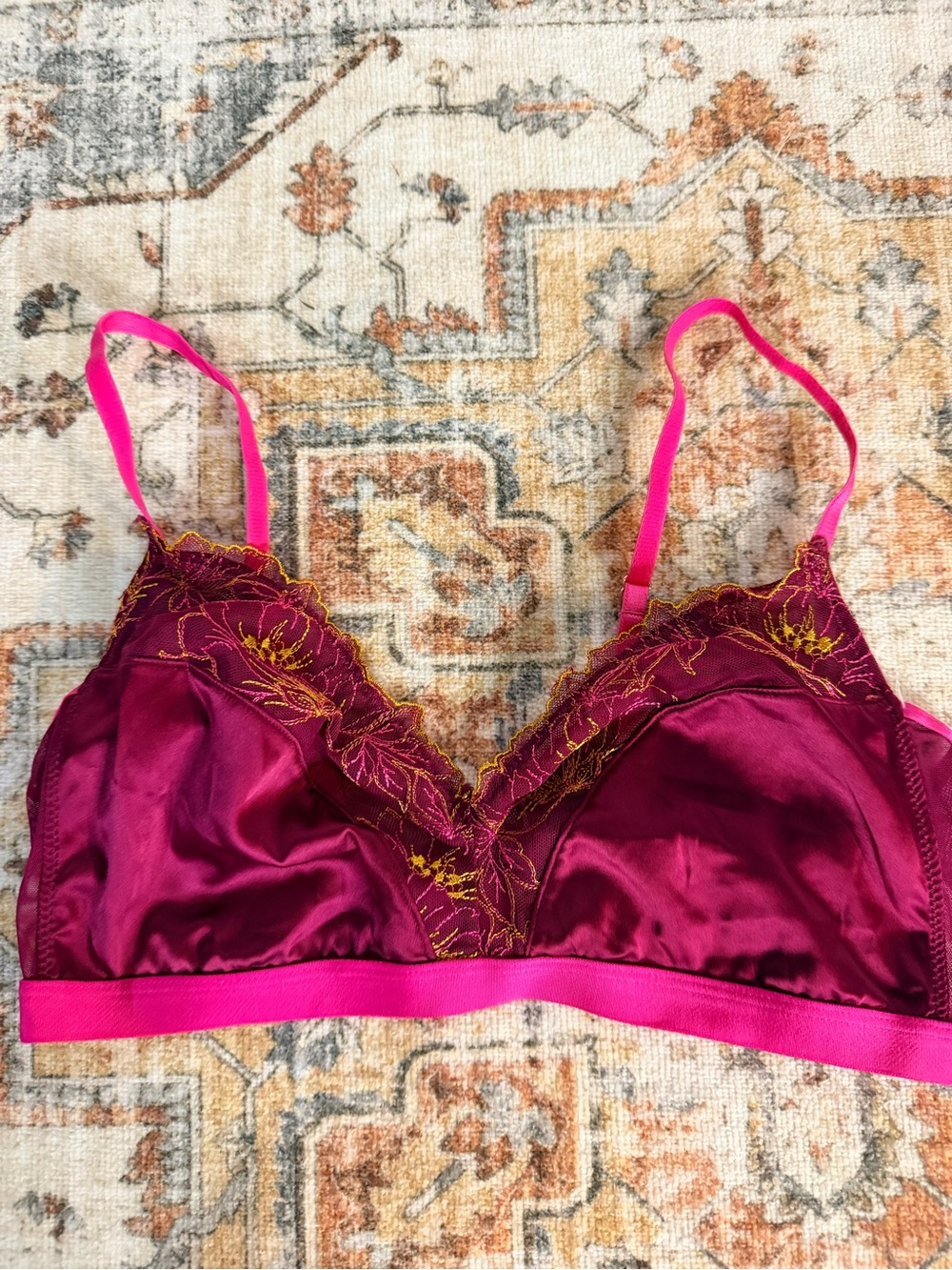 Auden bright pink triangle bralette